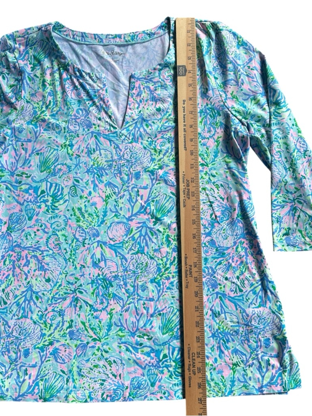 Lilly Pulitzer Soleil It On Me Surf Blue and Pink Mixed-Print Tunic - Picture 4 of 7